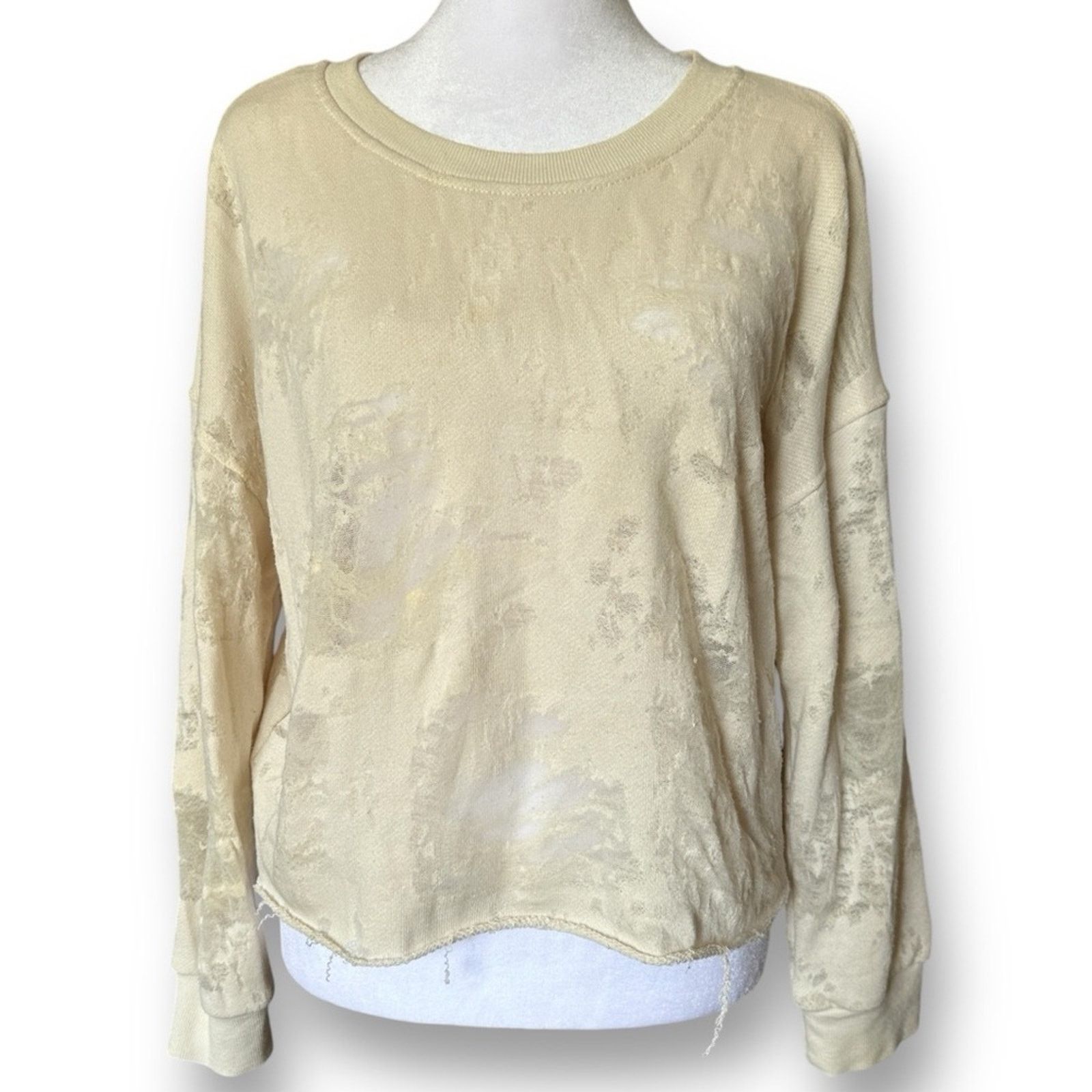 Iro IRO Jeans Sudami Distressed Crew Neck Sweater Beige S Size S / US 4 / IT 40 - 6 Thumbnail
