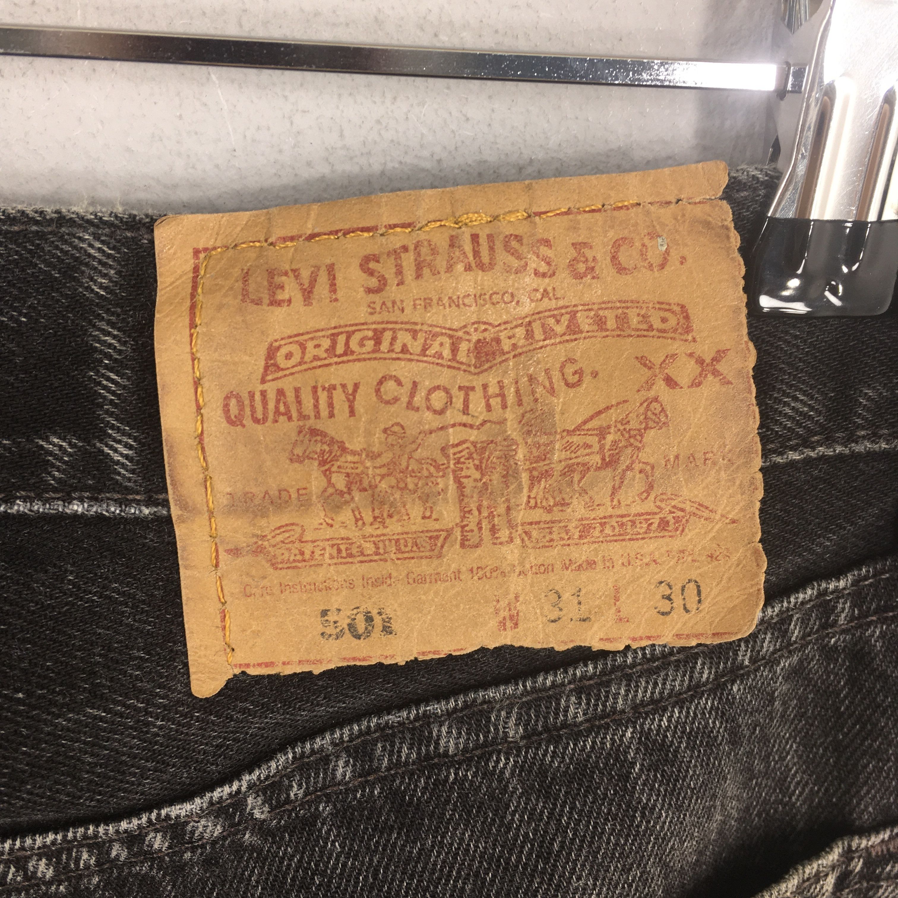 Levi's Size 29x29.5 Vintage 90s Levi's 501 Faded Black Jeans S728 Size US 29 - 11 Thumbnail
