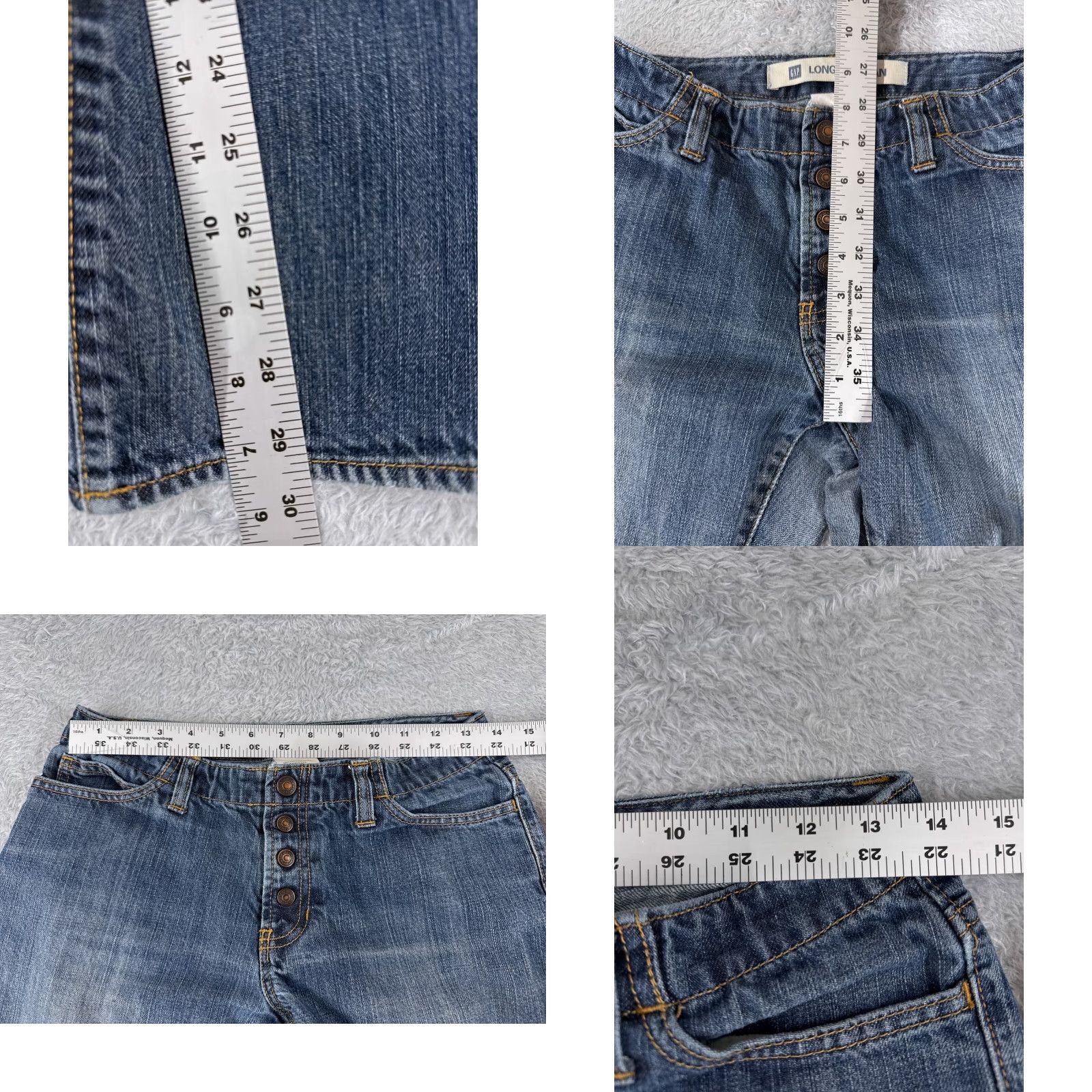 Gap GAP Jeans Womens 6 Blue Denim Cotton Blend 27x30 Low Rise Long And Lean Size 28" / US 6 / IT 42 - 8 Thumbnail