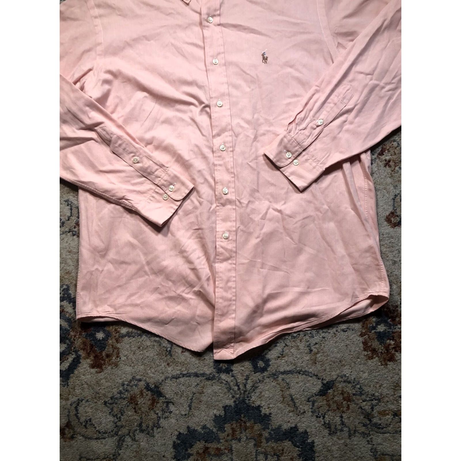 Ralph Lauren VINTAGE Ralph Lauren Dress Shirt Men Pink 15.5 Medium Classic Fit Button Down Long Sleeve Cotton Size 40R - 5 Thumbnail