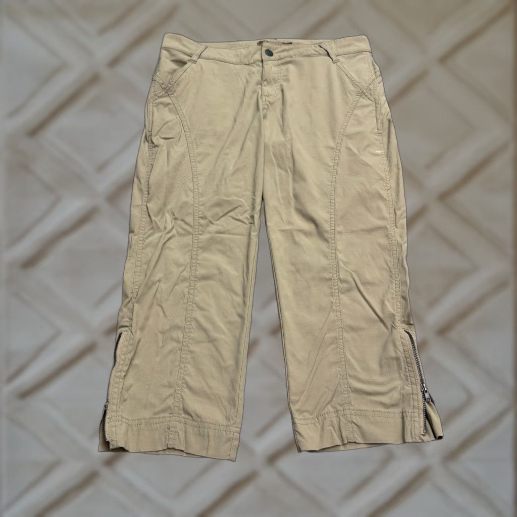Prana Prana Capri Pants Womens 8 Brown Tan Ankle Zip Straigt Leg Outdoor Hiking 32x22 Size 30" / US 8 / IT 44 - 1 Thumbnail