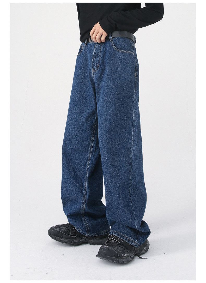 Japanese Brand × Jean Japanese retro dark blue straight jeans for men y2k Size US 34 / EU 50 - 4 Thumbnail