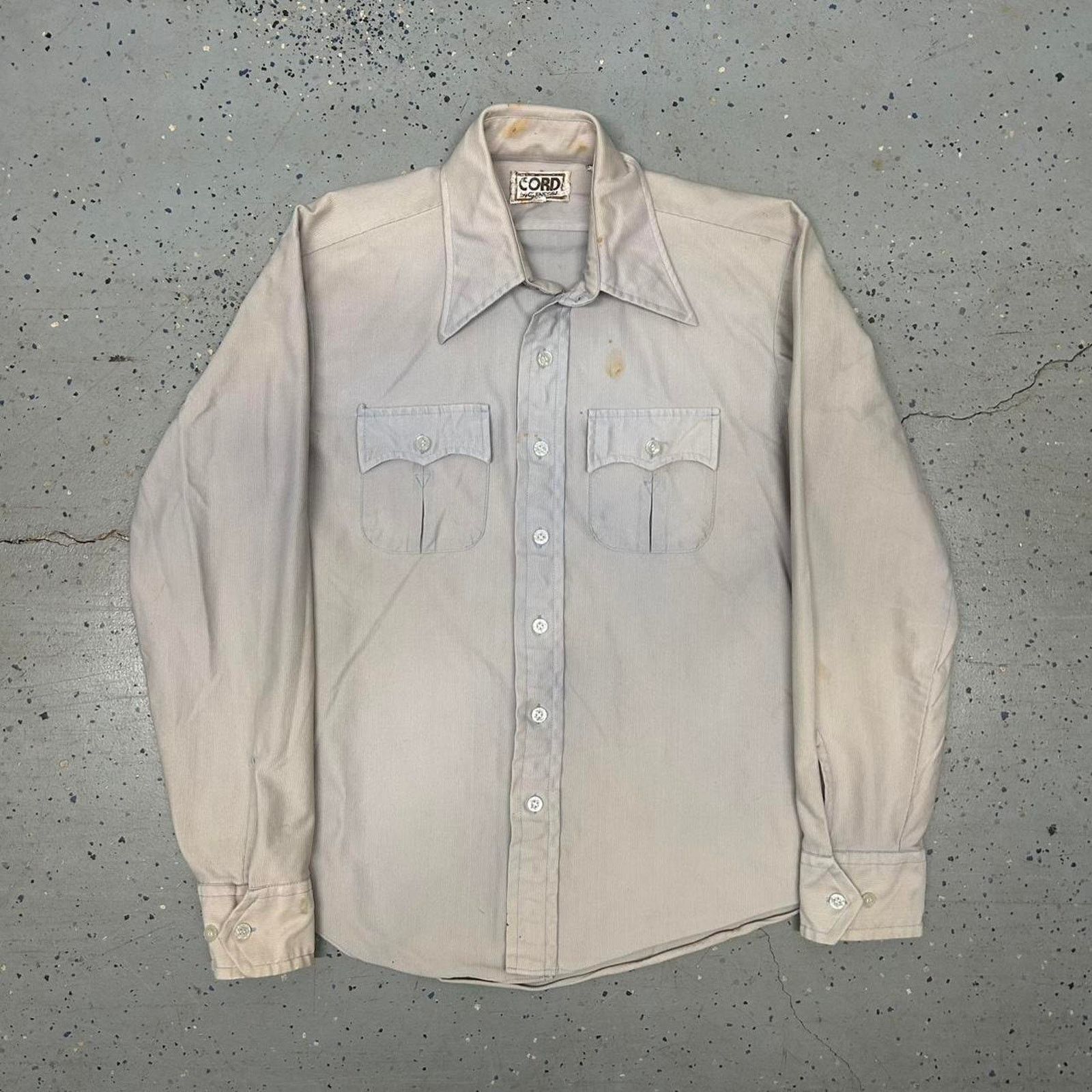 Other VTG 70s Cord by Quinessa Tan button down shirt Size US L / EU 52-54 / 3 - 1 Thumbnail