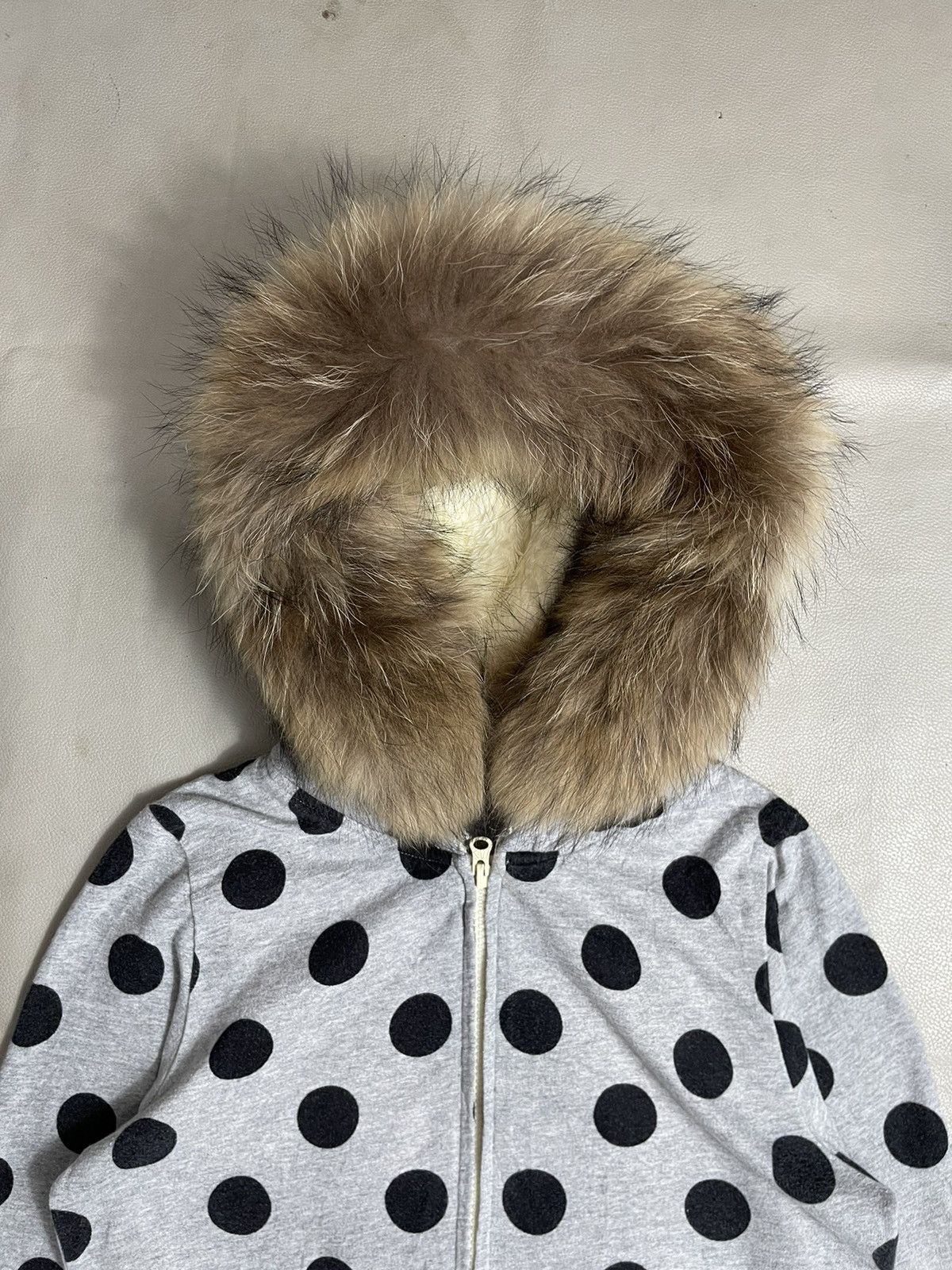Hysteric Glamour Japanese Faux Fur zip Hoodie Polkadot gothic lgb ifsix style Size US M / EU 48-50 / 2 - 3 Thumbnail