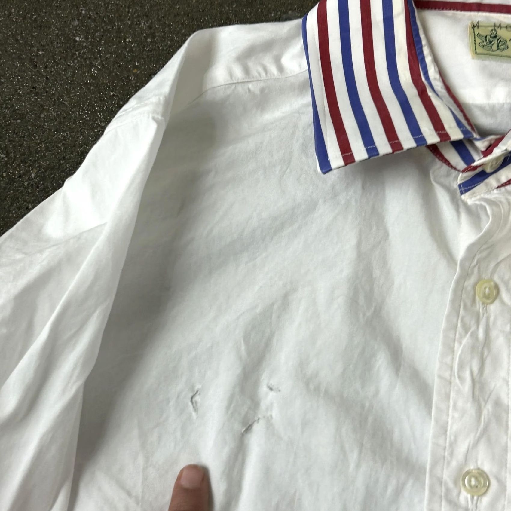 Vintage VINTAGE Frank Cicco Shirt Mens Large White Contrast Stripe Collar Cuffs Custom USA Size US L / EU 52-54 / 3 - 3 Thumbnail