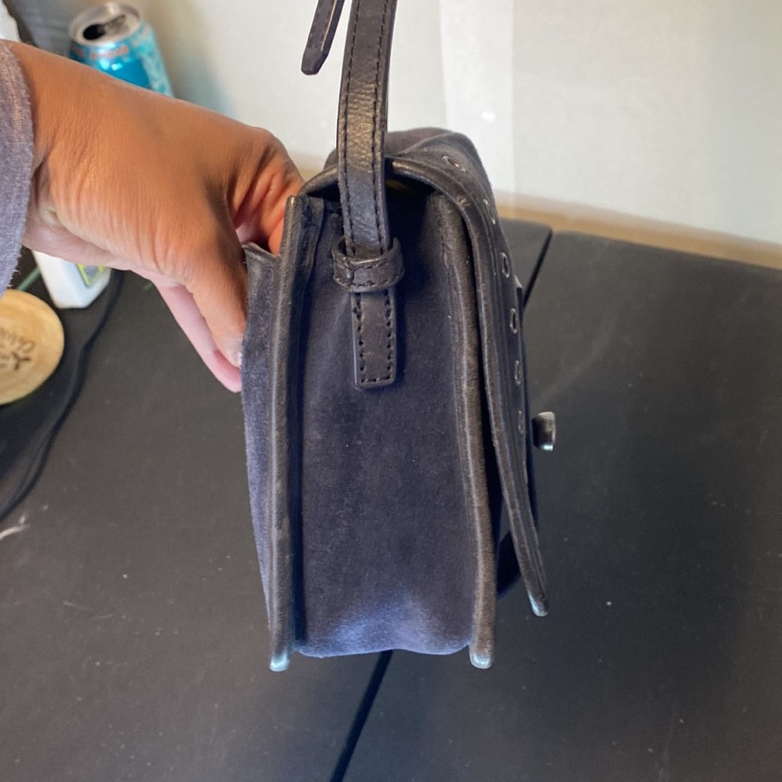Lucky Brand Lucky Brand rose suede distressed leather crossbody bag Size ONE SIZE - 7 Thumbnail