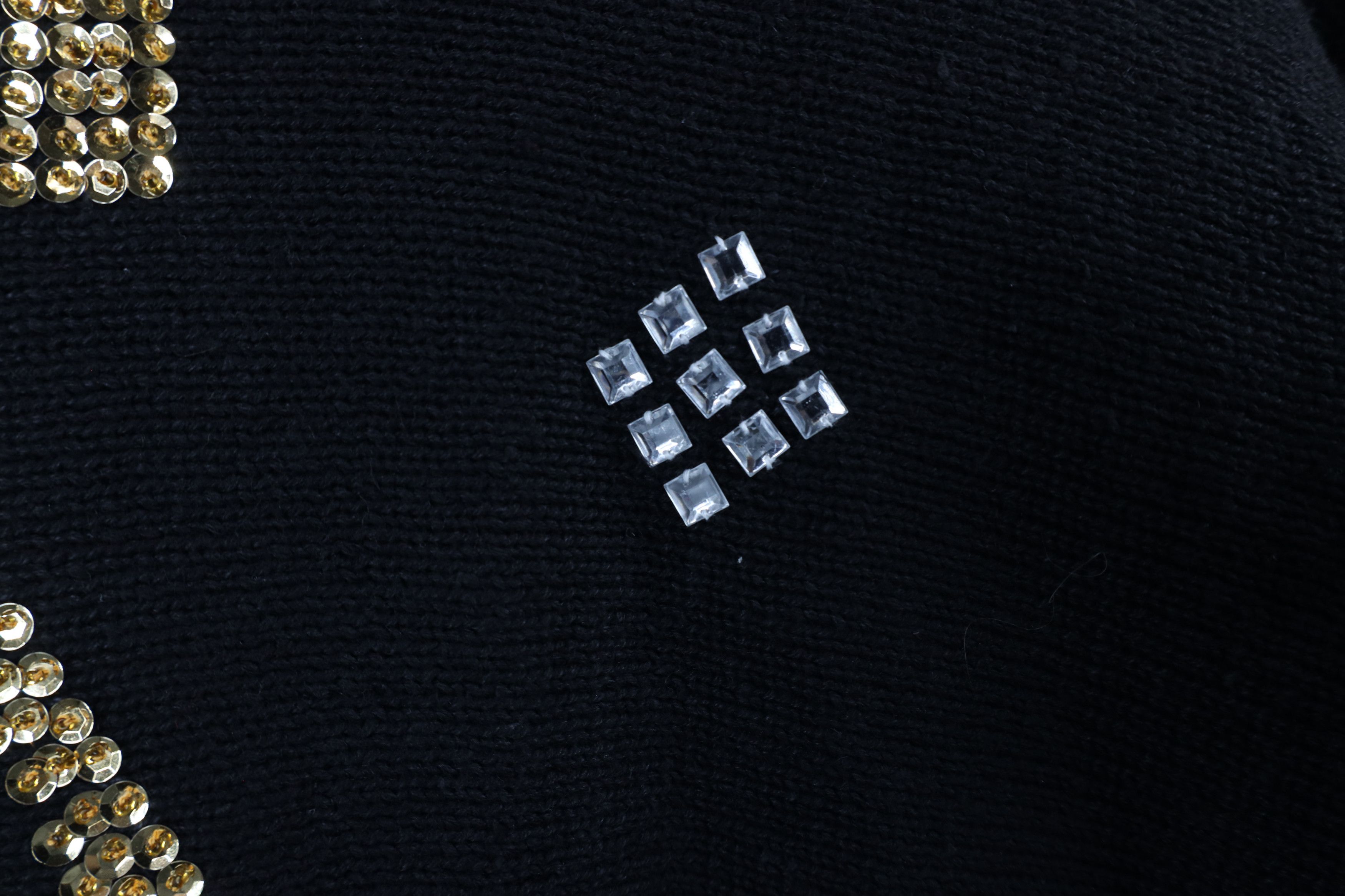 Vintage Deadstock Vintage 90s Streetwear Sequin Knit Sweater Black Size 3XL / US 20-22 - 8 Thumbnail