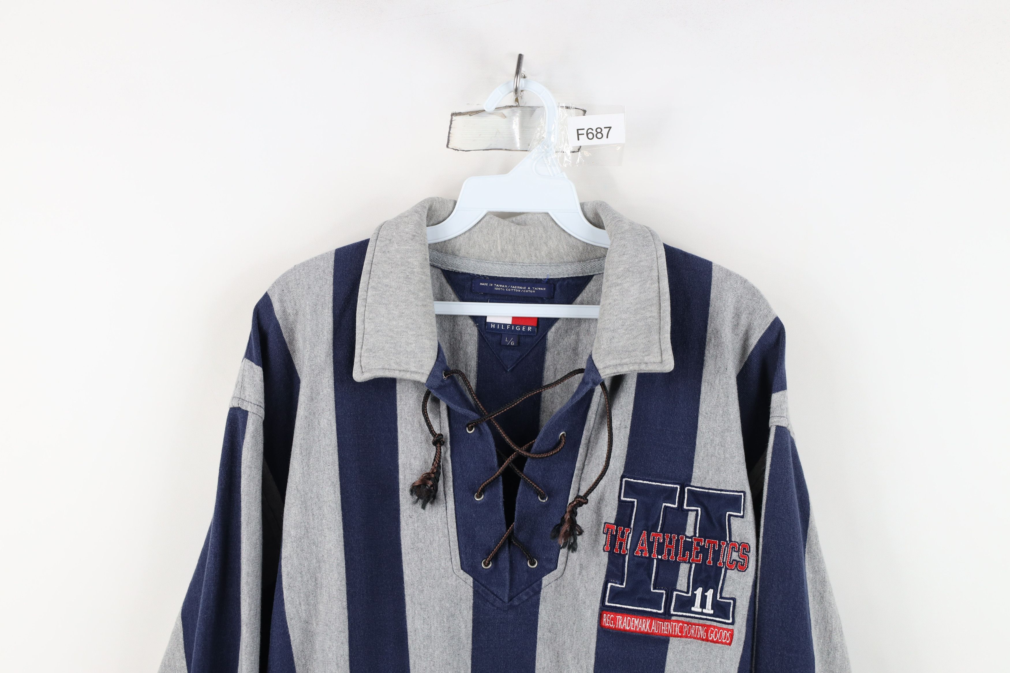 Tommy Hilfiger Vintage 90s Tommy Hilfiger Long Sleeve Rugby Polo Shirt Size US L / EU 52-54 / 3 - 2 Thumbnail
