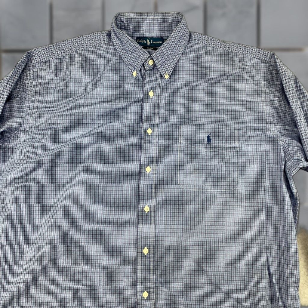 Ralph Lauren Ralph Lauren Blake Button-Down Shirt Mens XL Blue Check Plaid Long Sleeve Pocket Size US XL / EU 56 / 4 - 1 Thumbnail
