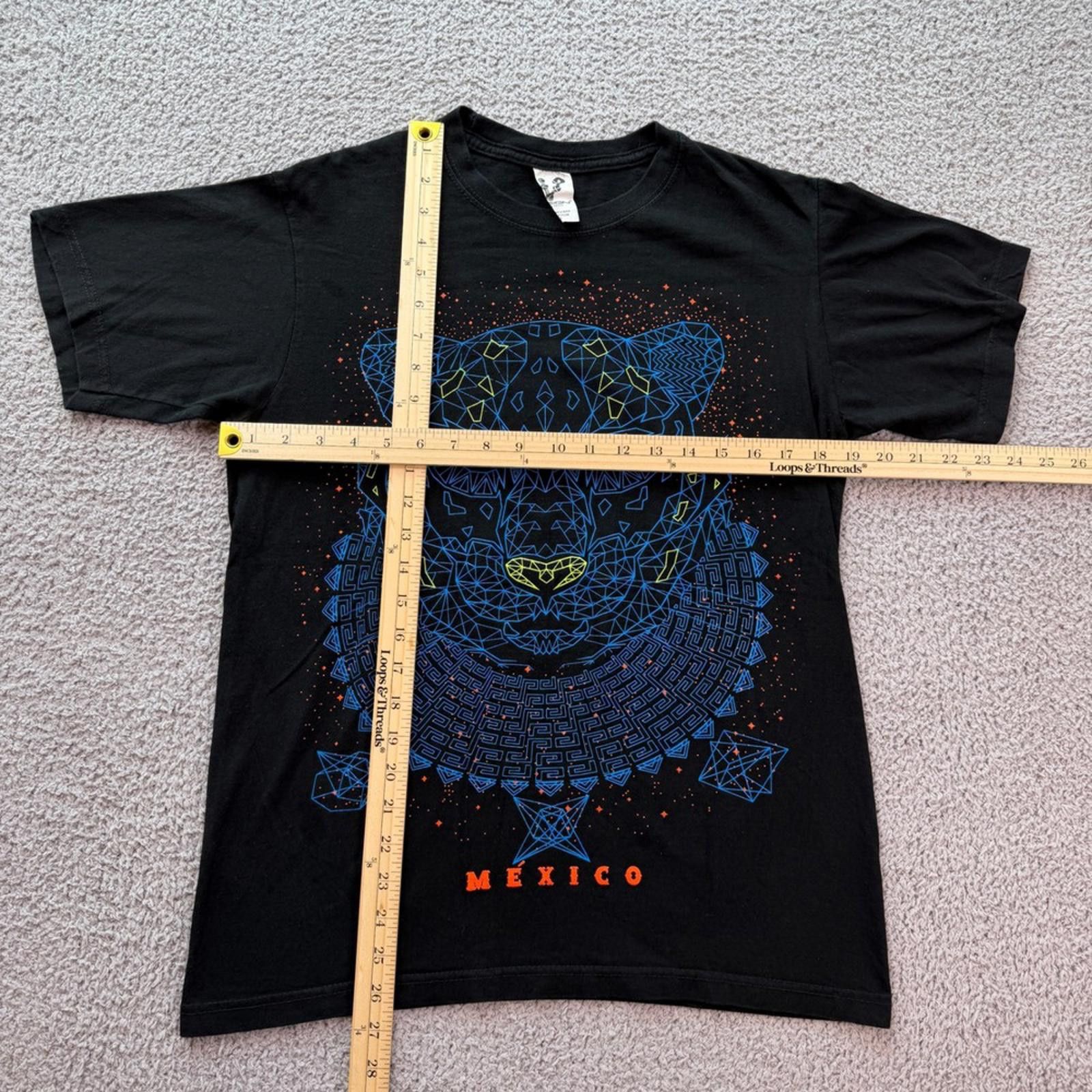 Other Mexico Jaguar Geometric Graphic T Shirt Black Mens M Neon Size US M / EU 48-50 / 2 - 2 Thumbnail