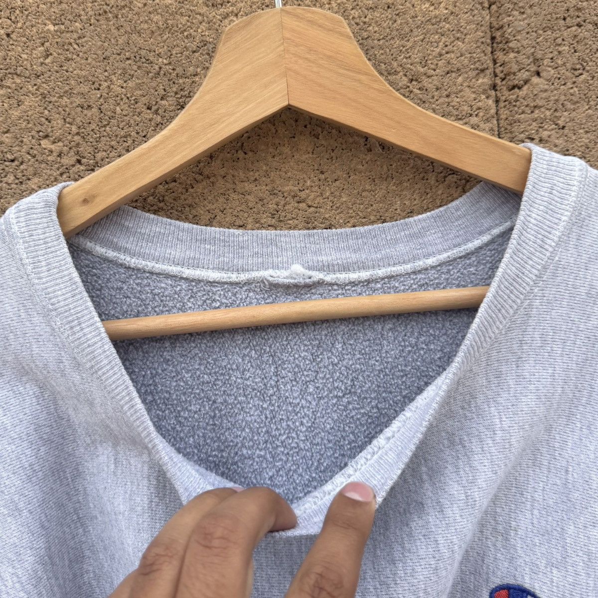 Champion Vintage 90s Champion Reverse Weave Logo Sweatshirt Gray USA Size US L / EU 52-54 / 3 - 3 Thumbnail