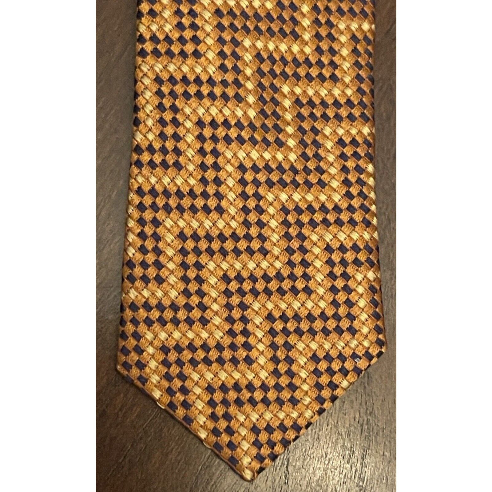 Other Leehaus Orange Blue 100% Silk Men’s Neck Tie Made In Korea Size ONE SIZE - 6 Thumbnail