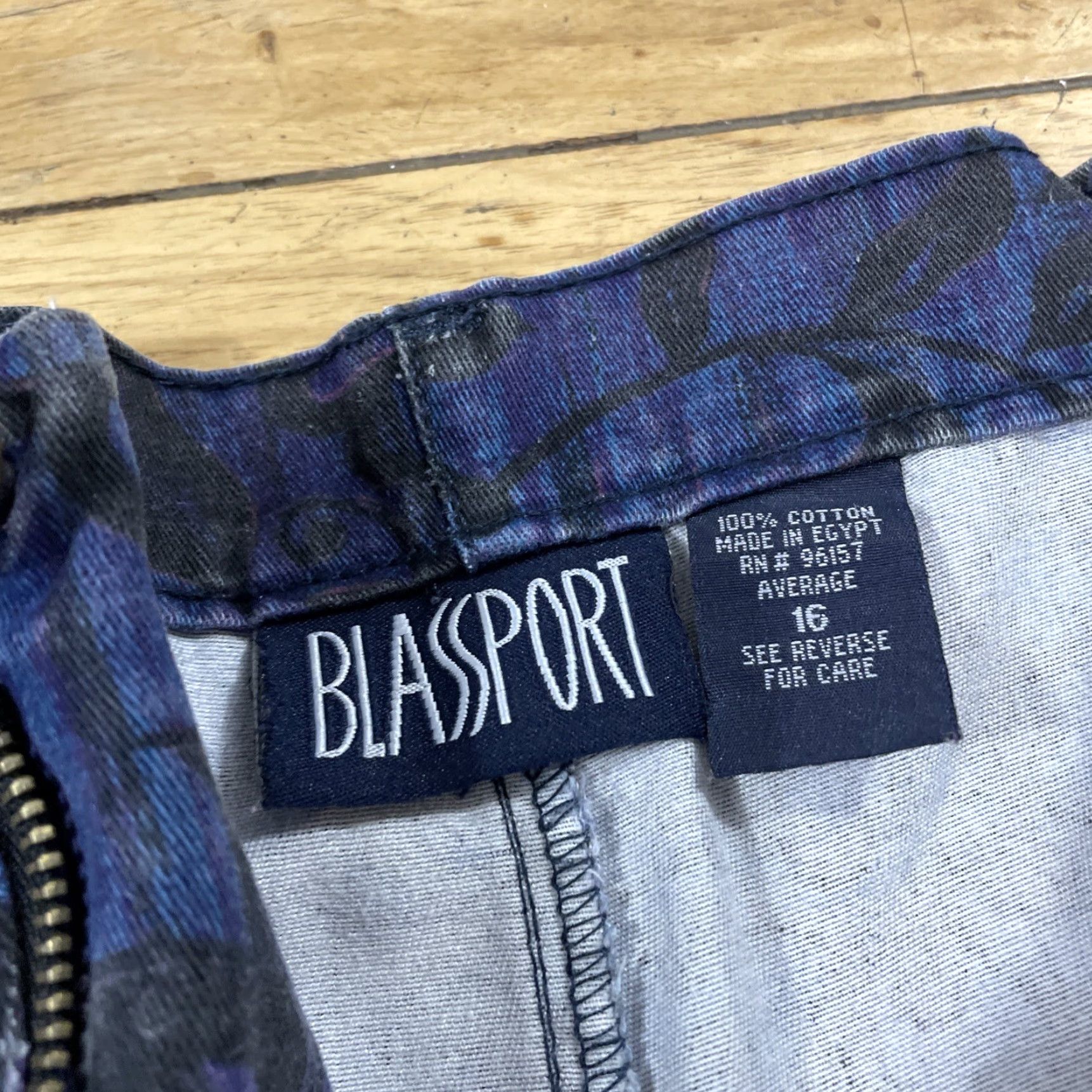 Vintage VINTAGE BLASS SPORT Pants Women 16 High Waist Floral Paisley Blue 90s Vintage Straight 32x30 Women's Pants Size 38" / US 16 / IT 52 - 6 Thumbnail