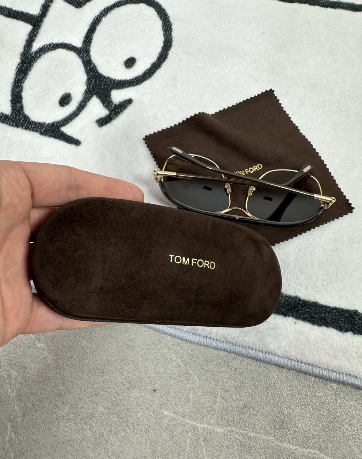 Tom Ford Tom Ford Sunglasses Russell TF234 Black Gold With Box Size ONE SIZE - 13 Thumbnail
