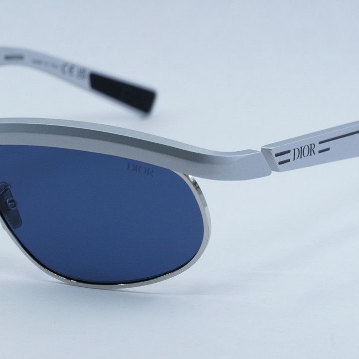 Dior Dior DIORIDER S1U F1B0 Sunglasses Silver Oval Frame Size ONE SIZE - 3 Thumbnail