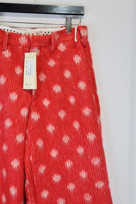 Marni o1rshd1 Tulip Wool Trouser with Brushed Dot in Red Size US 32 / EU 48 - 4 Thumbnail