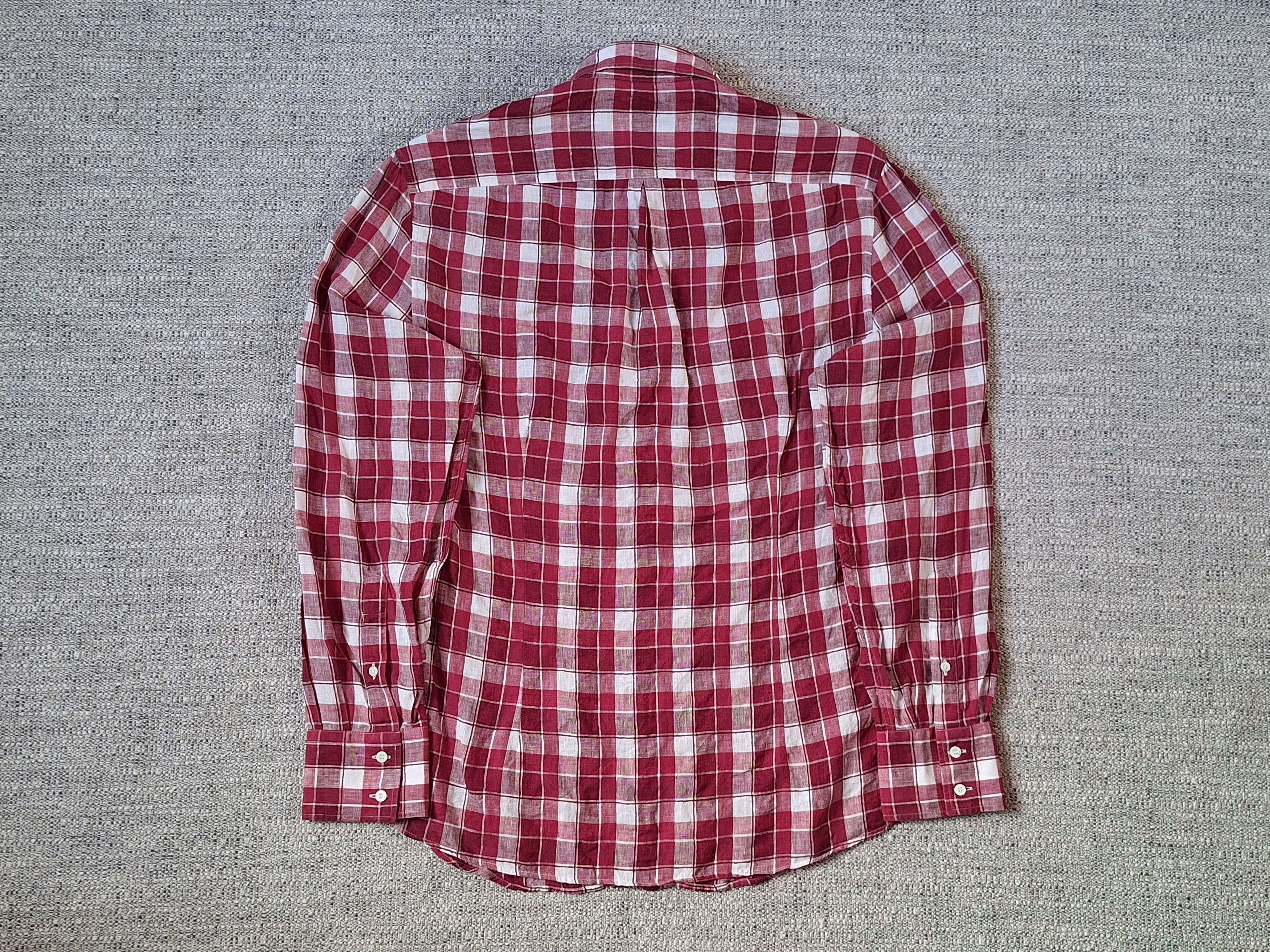 Brunello Cucinelli BRUNELLO CUCINELLI Checkered Linen And Cotton Blend L/s Size US L / EU 52-54 / 3 - 14 Thumbnail