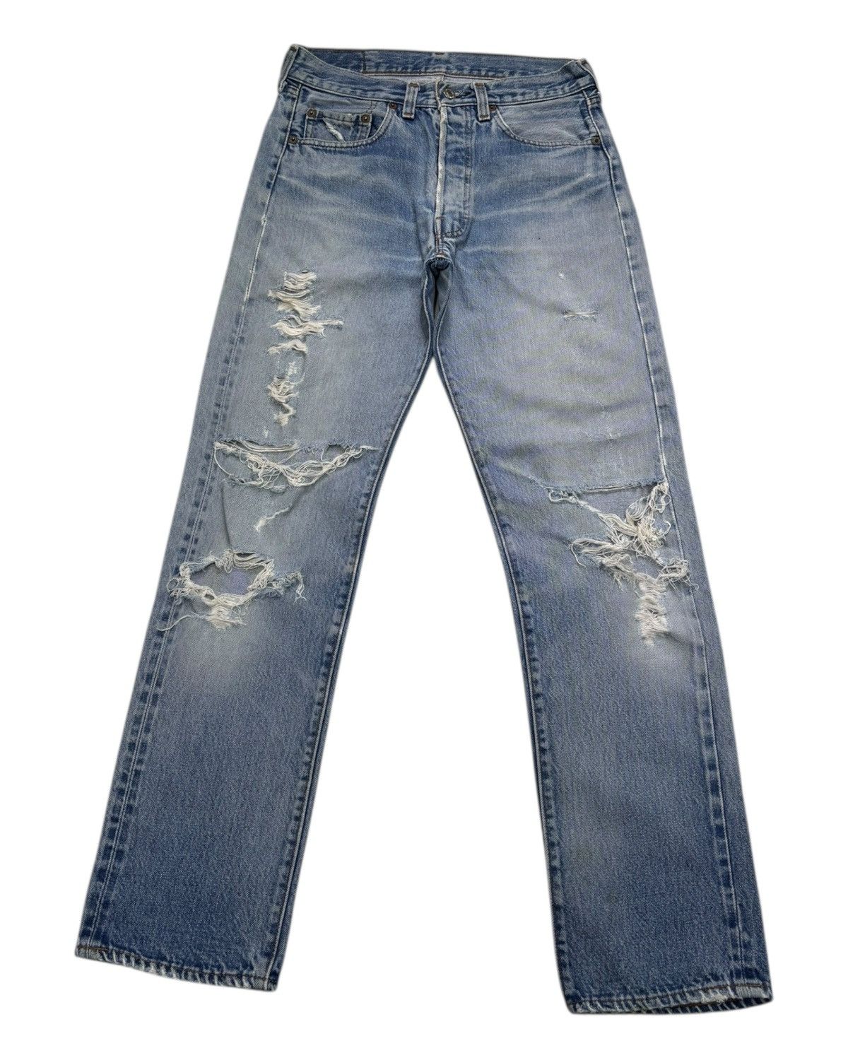 Levi's × Undercover Vintage Levis 501 Selvedge Button No 524 Distressed Denim Size US 28 / EU 44 - 5 Thumbnail