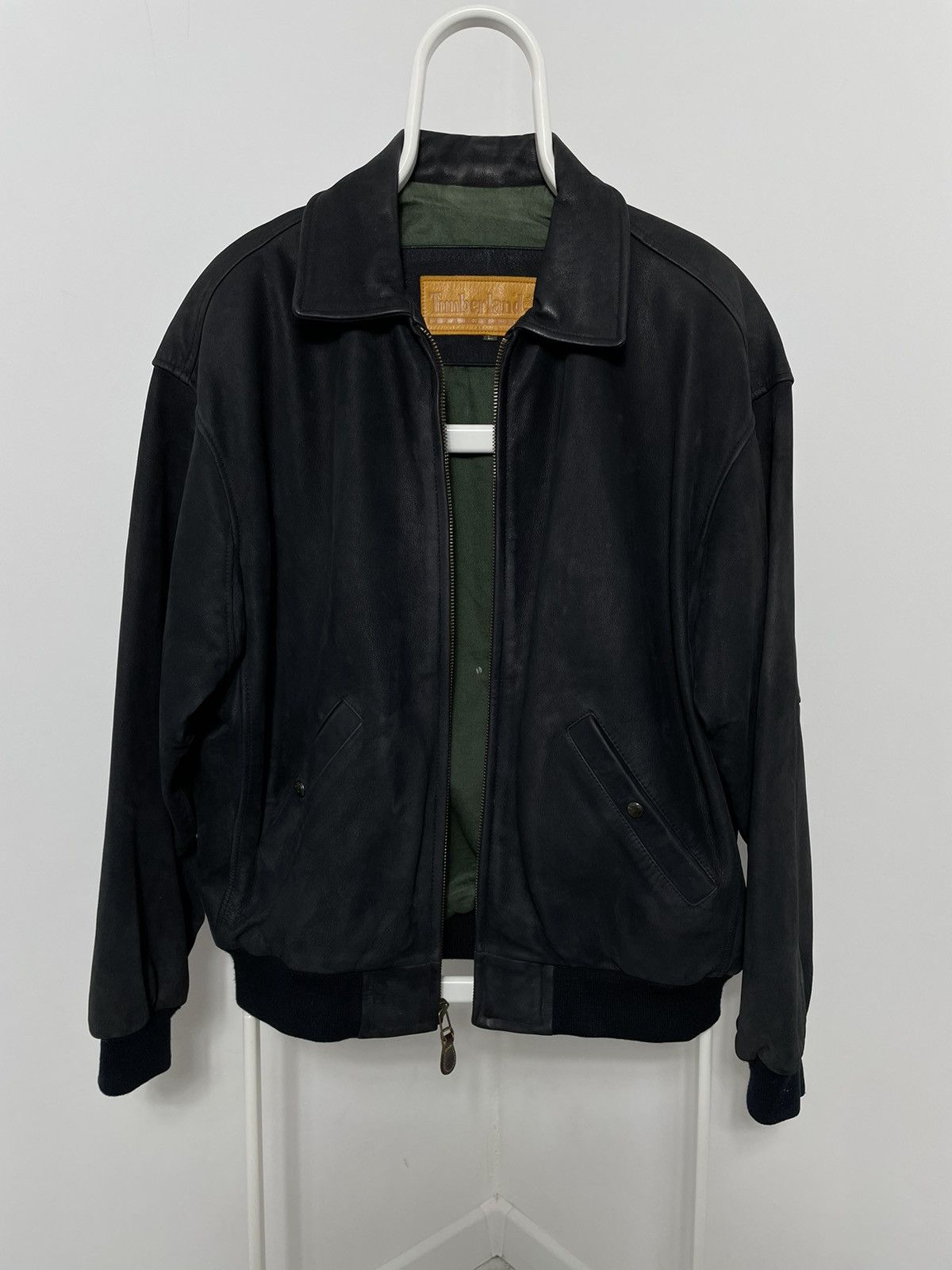 Timberland × Vintage Timberland Leather Black Bomber Weather-gear Size US L / EU 52-54 / 3 - 10 Thumbnail