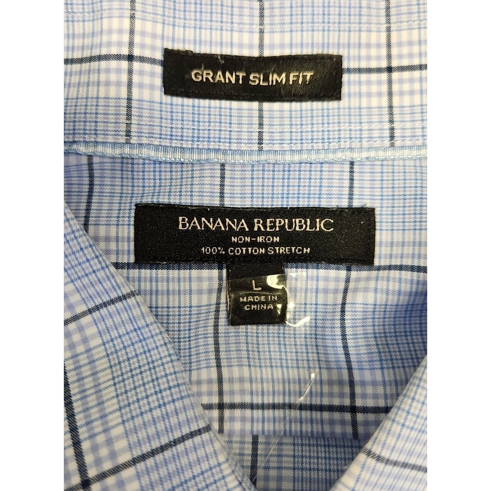 Banana Republic Banana Republic Blue Plaid Button-Up Shirt Slim Fit L Men Long Sleeve Casual Modern Geometric Plaid Size US L / EU 52-54 / 3 - 4 Thumbnail