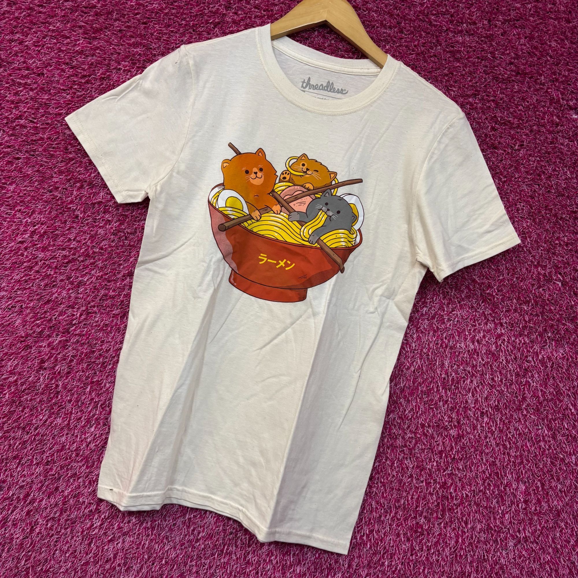 Threadless Threadless Ramen and Cats Kawaii Graphic Design T-shirt Smal Size US S / EU 44-46 / 1 - 3 Thumbnail