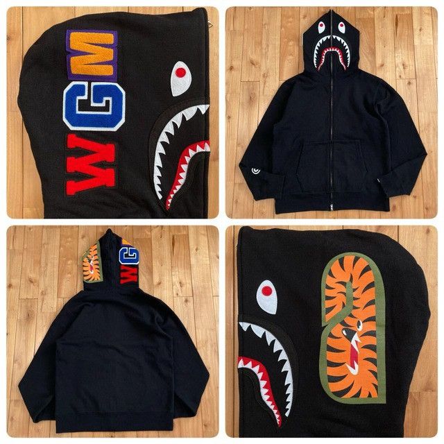 Bape BAPE WGM Shark full zip hoodie Black a bathing ape Size US M / EU 48-50 / 2 - 1 Thumbnail