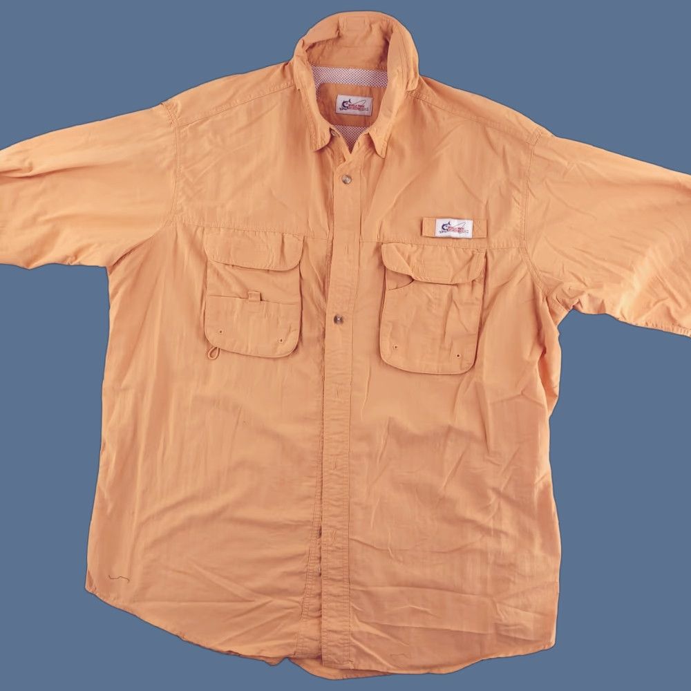 Vintage World Wide Sportsman Shirt Mens XL Orange Nylon Short Sleeve Button-Up Vintage: No Size US XL / EU 56 / 4 - 1 Thumbnail