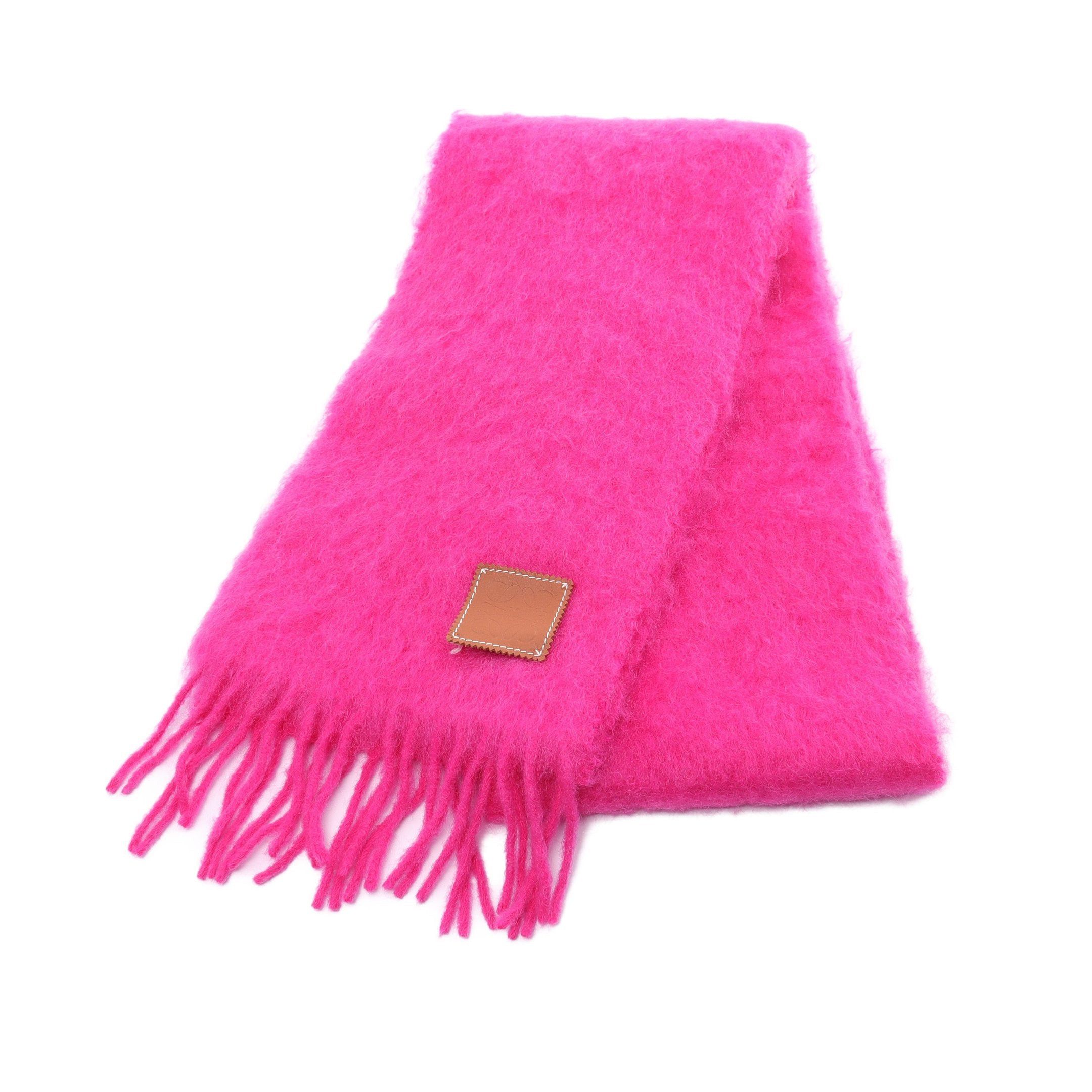 image of Loewe Anagram Scarf Mohair Wool Pink Purple, Women's