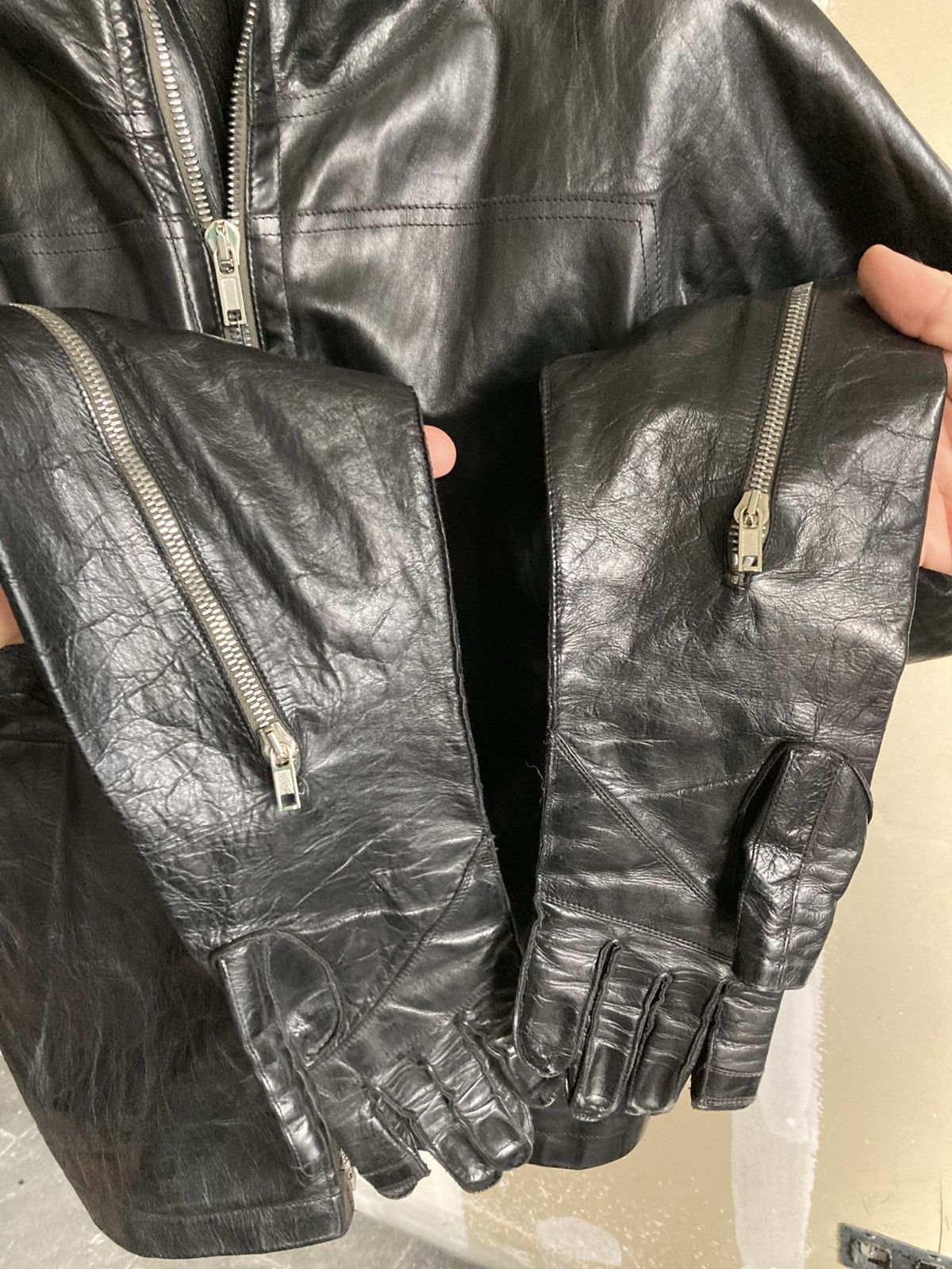 Rick Owens Rick Owens leather jacket with integrated gl Size US M / EU 48-50 / 2 - 4 Thumbnail