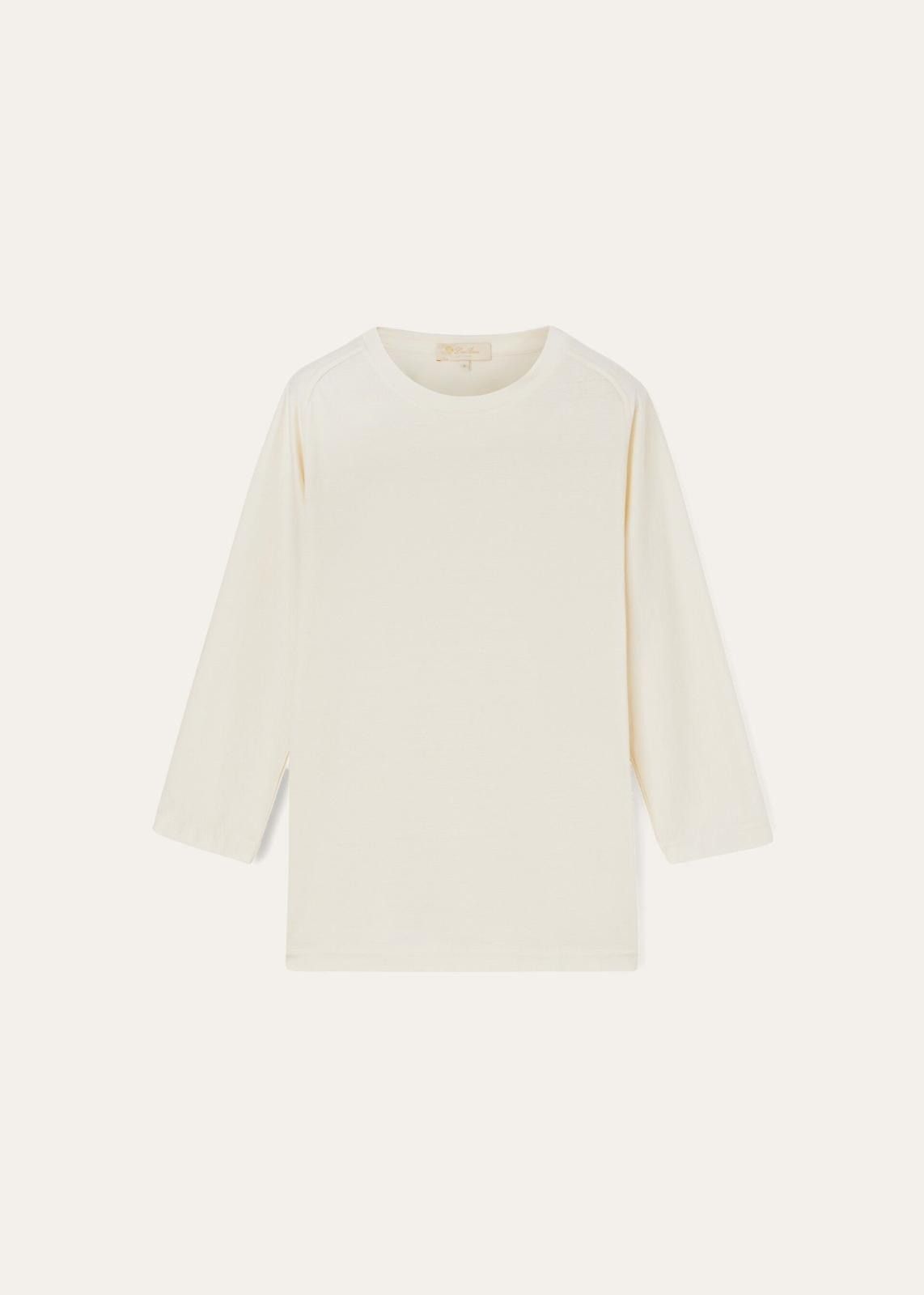 Loro Piana o1srvl11e1024 Cocooning Long Sleeve T-Shirt in White Size L / US 10 / IT 46 - 1 Thumbnail