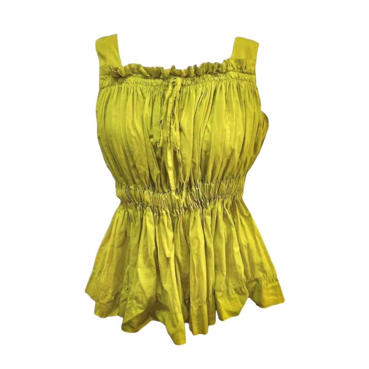 Vintage × Vivienne Westwood Vivienne Westwood Chartreuse Ruched Tank Top Size XS / US 0-2 / IT 36-38 - 1 Thumbnail