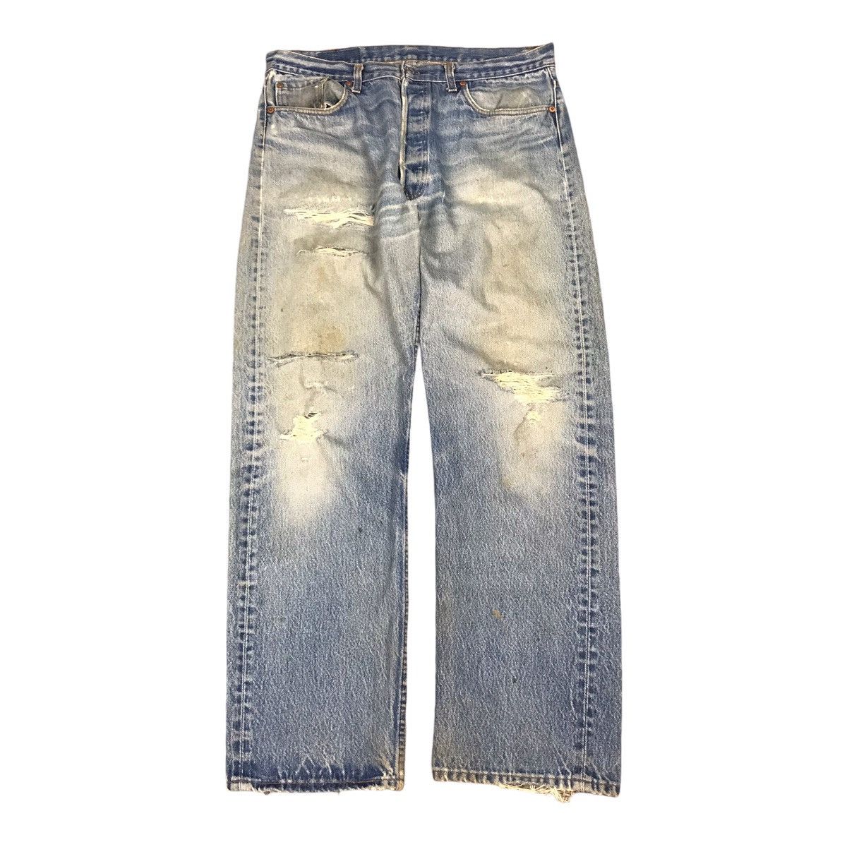 Levi's Vintage Clothing × Vintage Levi’s 501xx distressed denim jeans pants Size US 34 / EU 50 - 1 Thumbnail