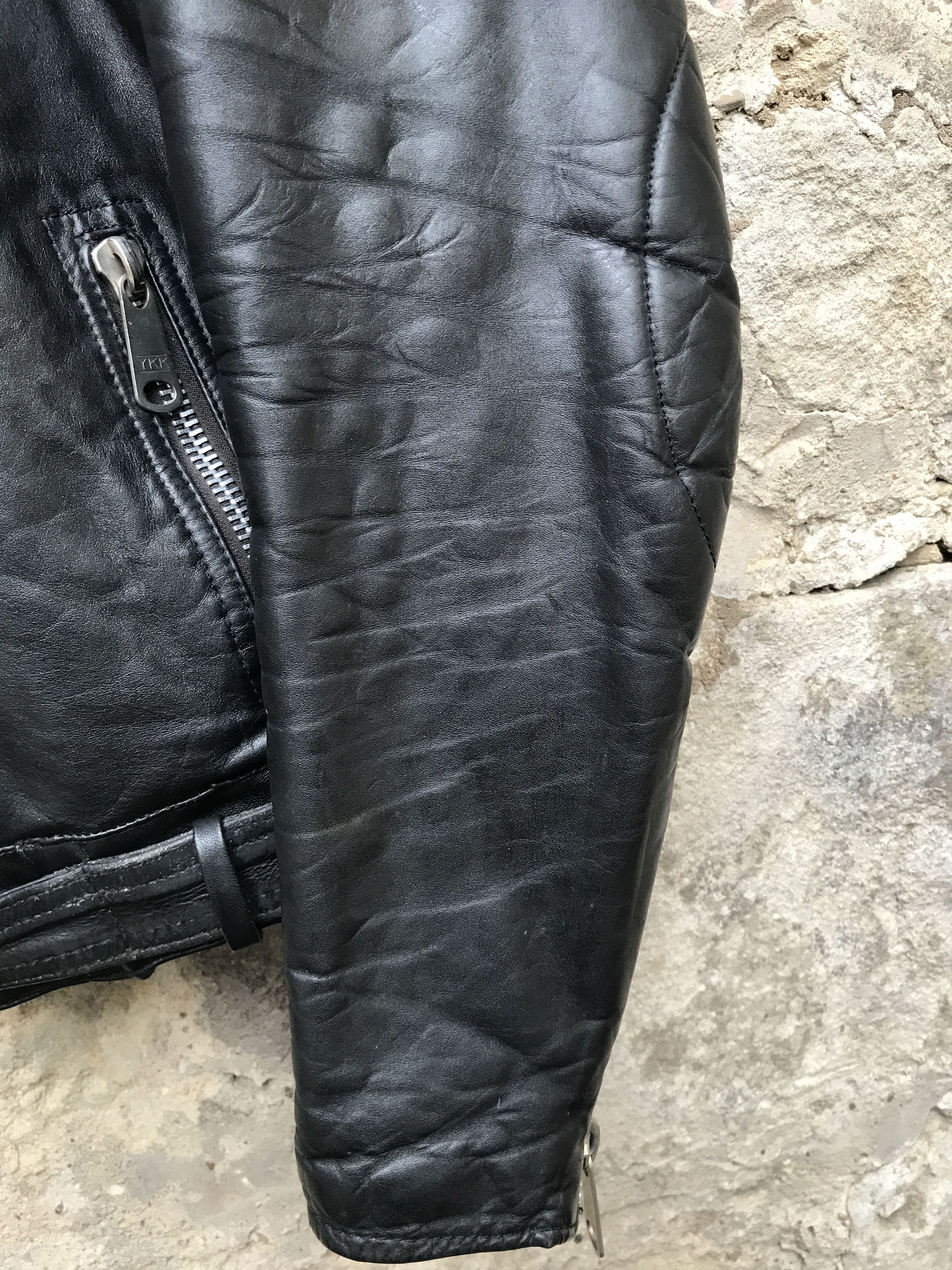 Vintage Rare Vintage 70s Sporty fit Twin Track Leather Biker Jacket Size US L / EU 52-54 / 3 - 10 Thumbnail