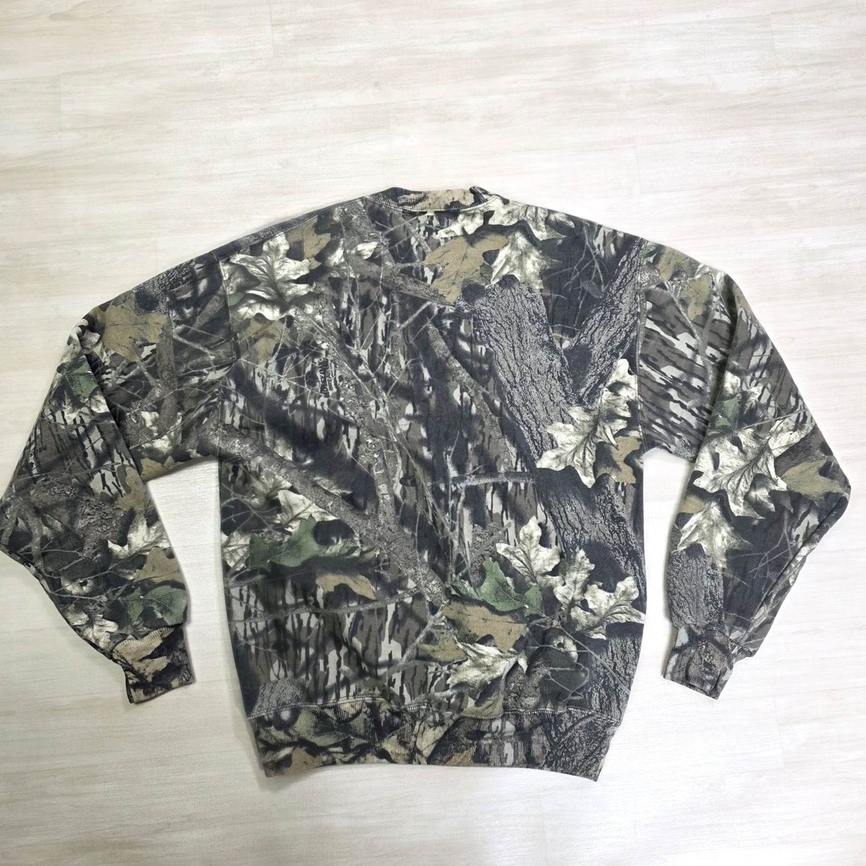 Jerzees VINTAGE JERZEES Outdoors Camo Sweatshirt Men's Medium Mossy Oak Tree Stand Pullover Size US M / EU 48-50 / 2 - 2 Thumbnail