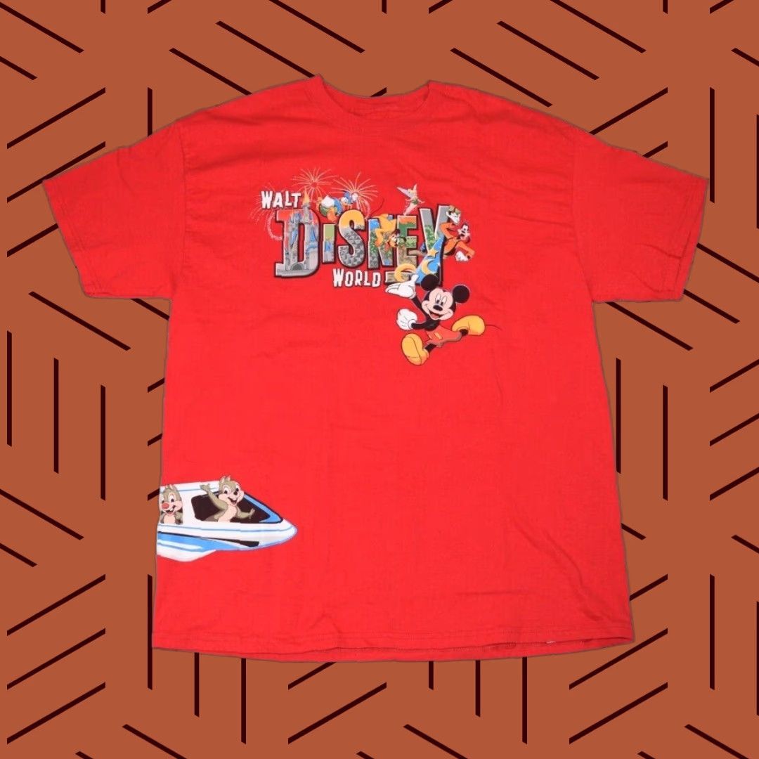 Hanes VINTAGE Walt Disney World All Over Shirt Men XL Red Graphic Tee 2000s Mickey Mouse Officially Licensed Men’s Short Sleeve Crew Neck Disney Theme Size US XL / EU 56 / 4 - 1 Thumbnail