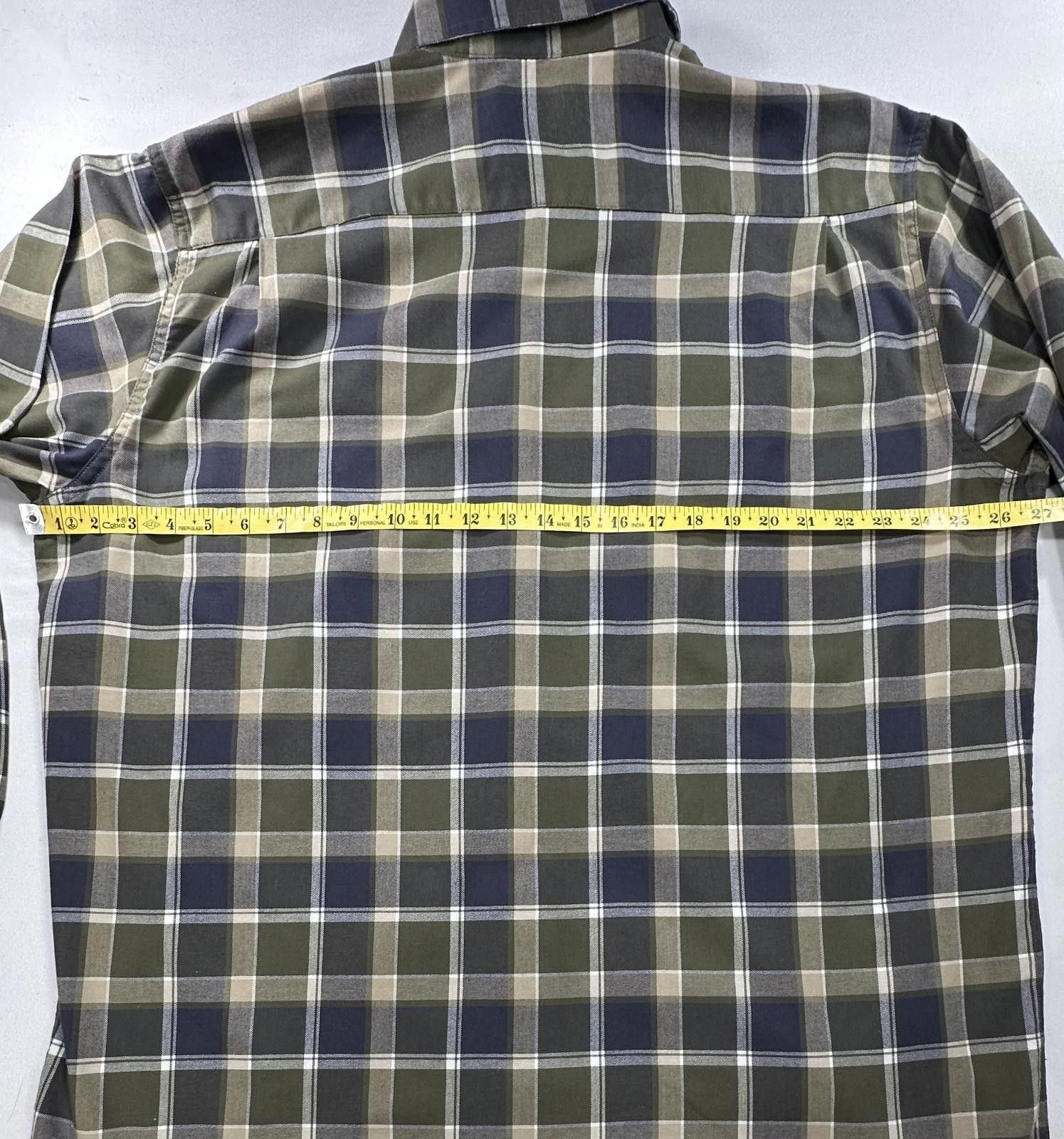 Wrangler Wrangler Plaid Tall Cotton/Polyester Button Up Green/Gray XL Size US XL / EU 56 / 4 - 5 Thumbnail