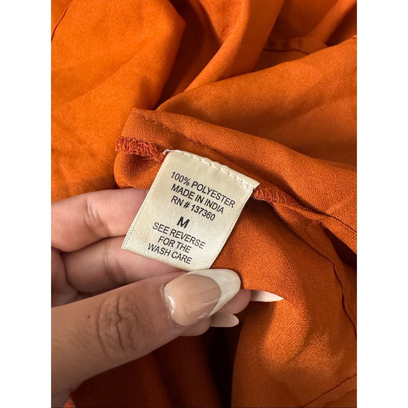 Robin Ruth Truth NYC Rust Orange Lace-Up Blouse Women’s Size M Size M / US 6-8 / IT 42-44 - 5 Thumbnail