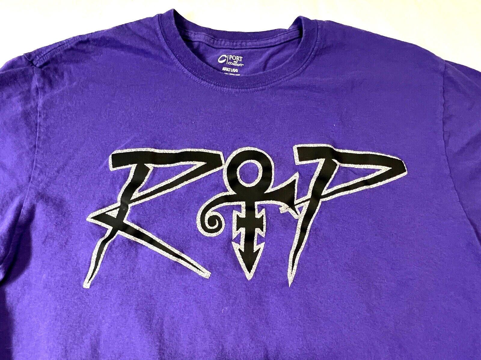 Port Authority Vintage Prince RIP Shirt Purple W/ Shining Silver Mens L ...
