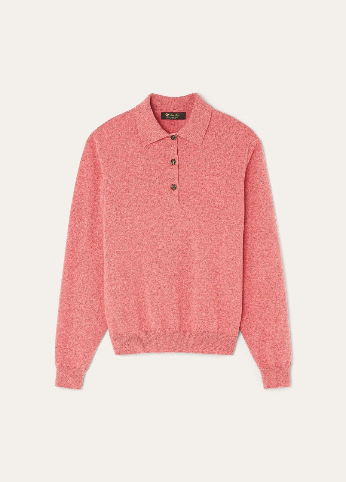 Loro Piana o1srvl11e0526 FAP2440 Classic Polo Shirt in Melange Pink Size L / US 10 / IT 46 - 1 Thumbnail