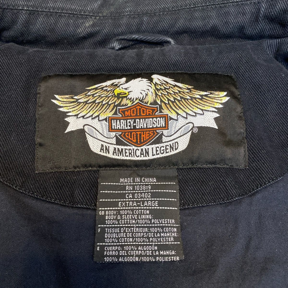 Harley Davidson × Vintage Harley Davidson Road Hog Detroit Style Cropped Work Jacket Size US L / EU 52-54 / 3 - 4 Thumbnail