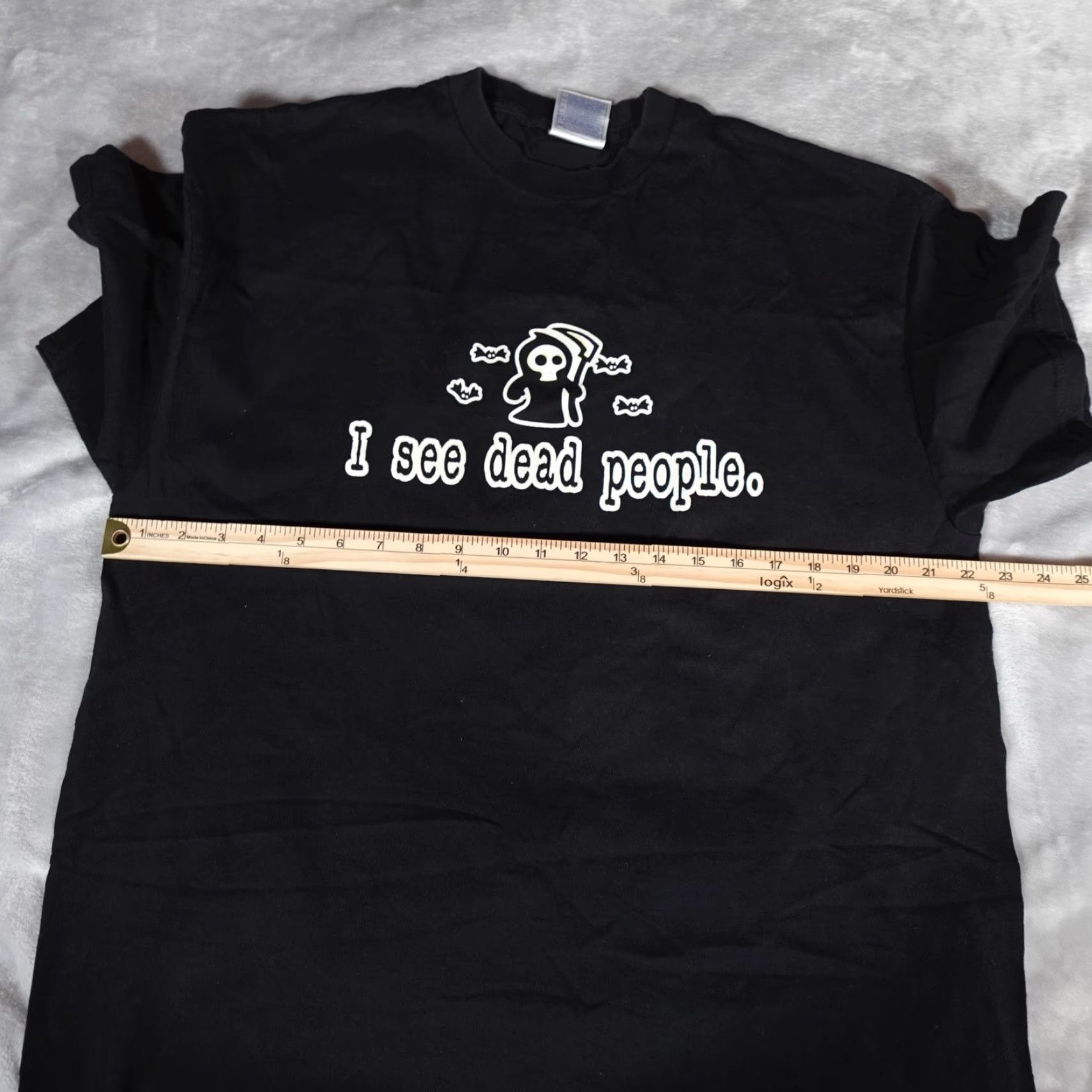Vintage VINTAGE I See Dead People Reaper T-Shirt XL Slim Fit Glow in the Dark Black Funny Halloween Mens Size US XL / EU 56 / 4 - 7 Thumbnail