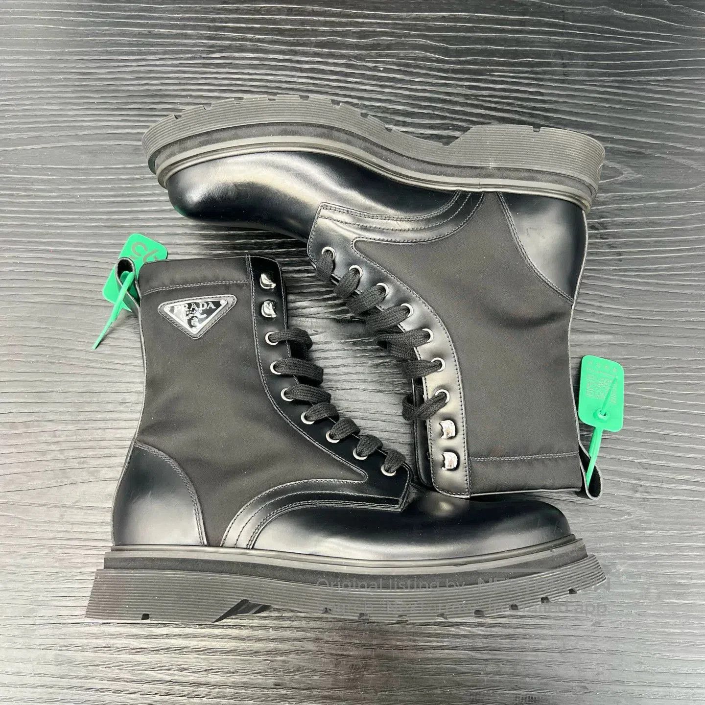 Prada Prada Black Martin Boots Triangle Logo. Size US 8.5 / EU 41-42 - 6 Thumbnail