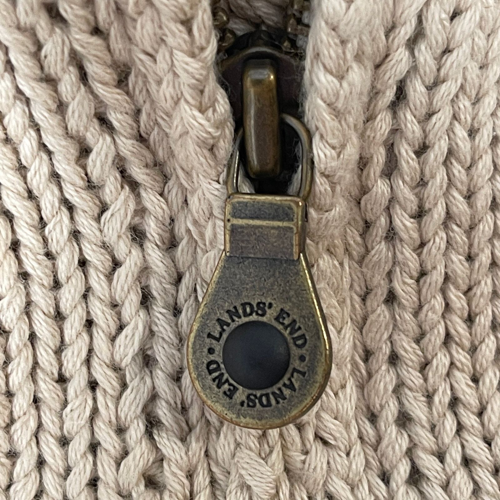 Lands' End Lands' End Cotton Knit Pullover Quarter Zip Wool Free Size US L / EU 52-54 / 3 - 5 Thumbnail