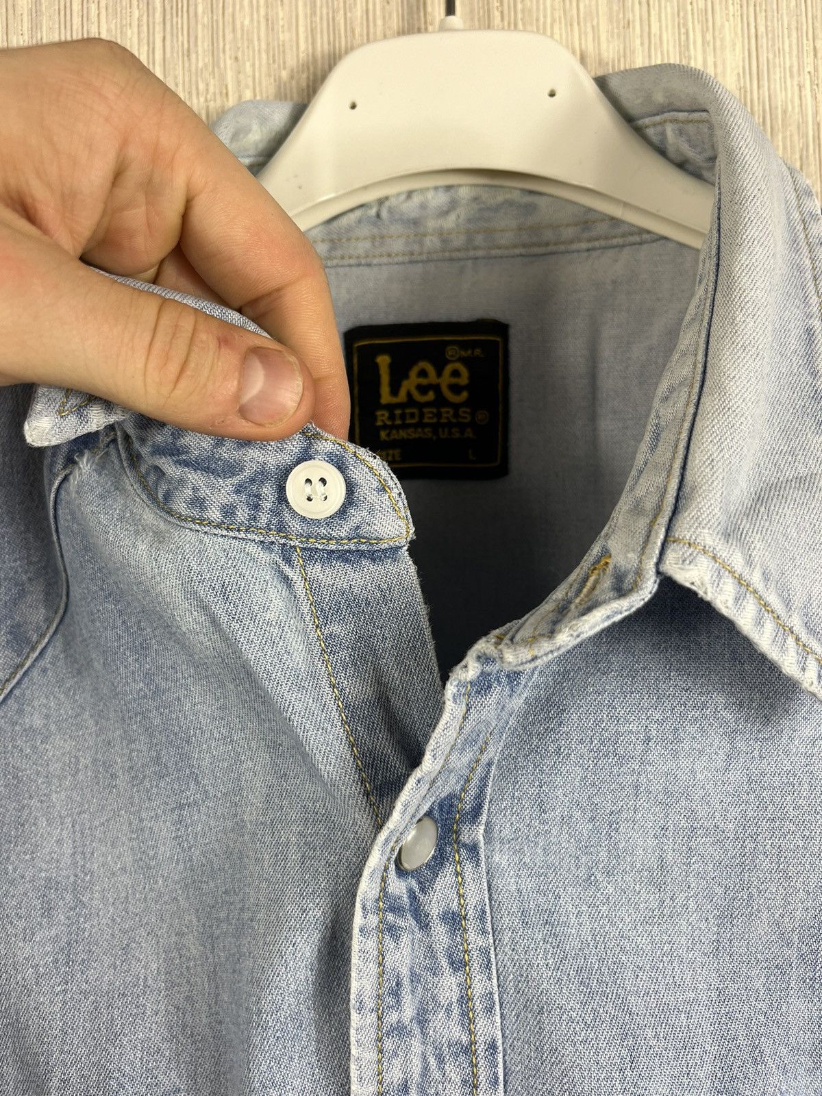 Lee × Vintage Vintage Lee Riders distressed denim thrashed cowboy shirt Size US L / EU 52-54 / 3 - 14 Thumbnail