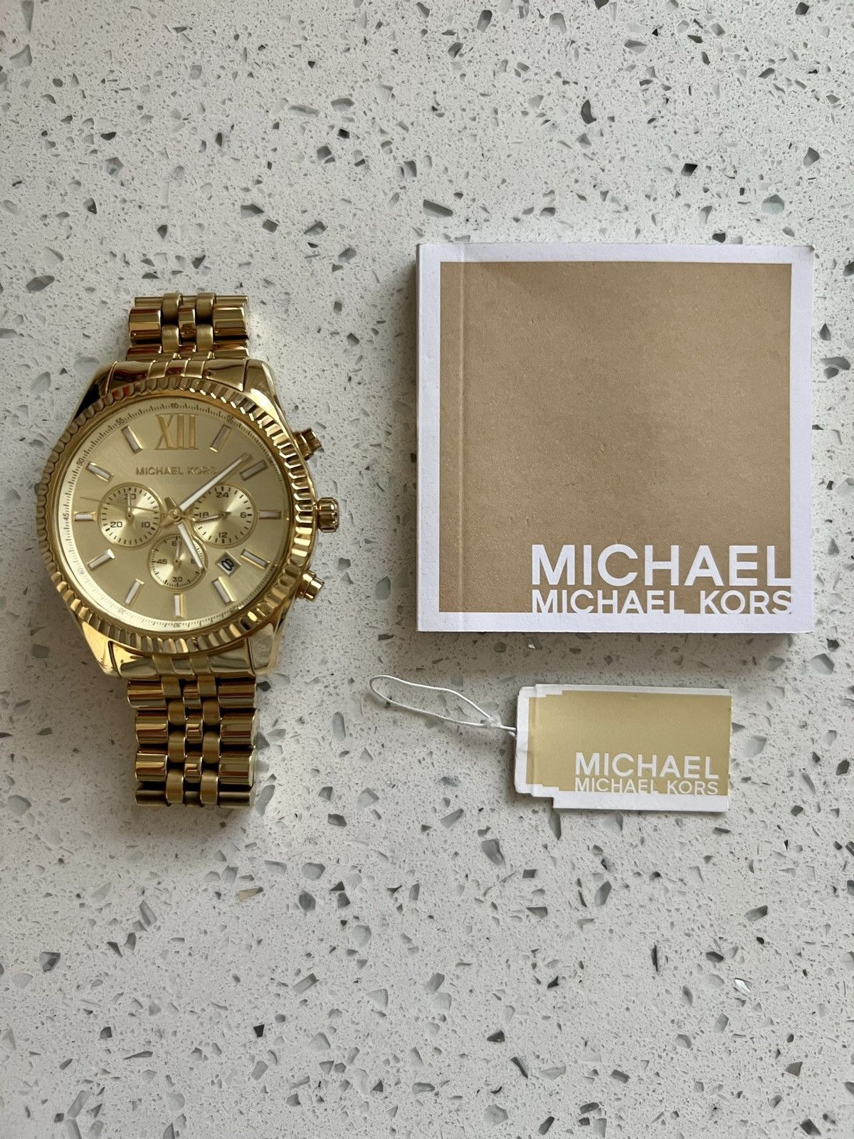 Michael Kors Lexington Gold-Tone Watch Size ONE SIZE - 1 Thumbnail