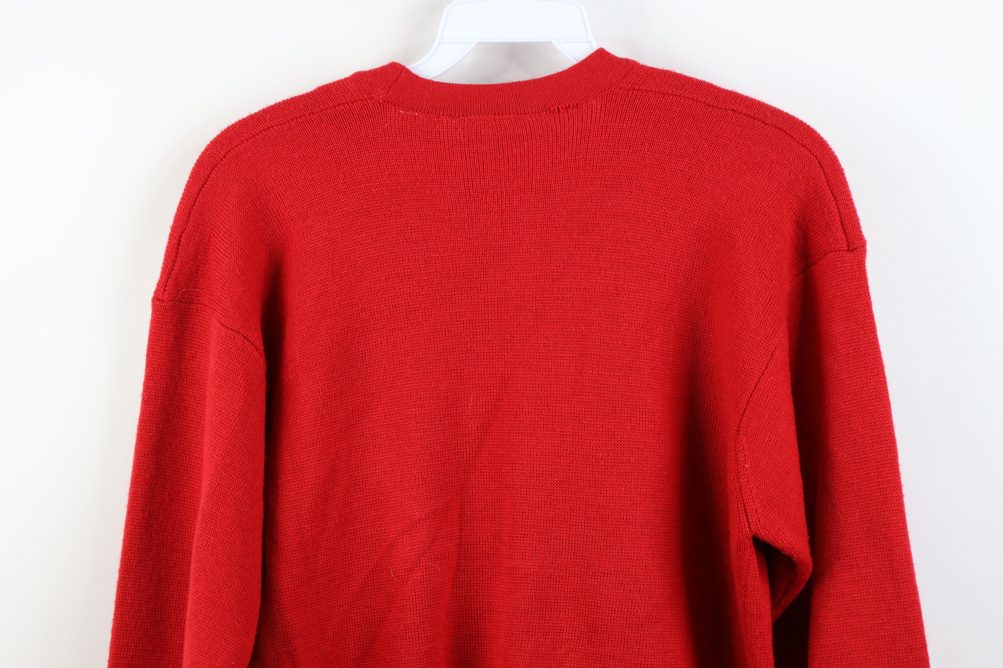 Vintage Vintage 90s Streetwear Wool Blend Knit Cardigan Sweater Red Size M / US 6-8 / IT 42-44 - 15 Thumbnail
