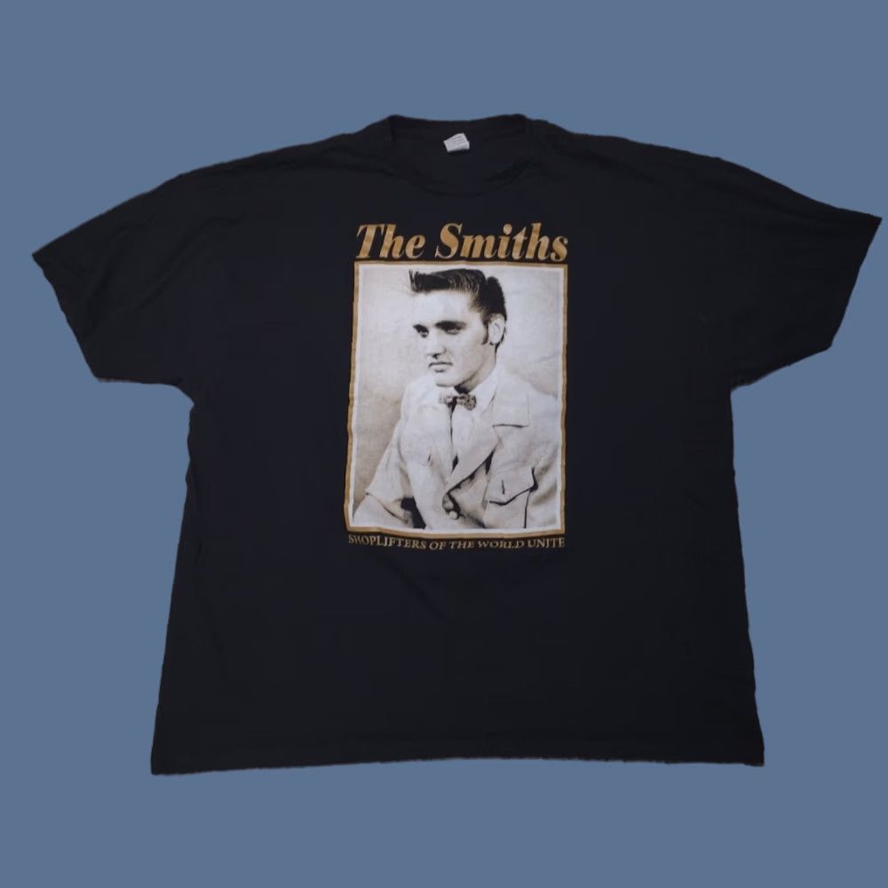 Morrissey VINTAGE The SMITHS MORRISSEY T-shirt Rock Tour Elvis 3XL Black Crew Neck Short Sleeve Graphic Tee Mens Size US XXL / EU 58 / 5 - 1 Thumbnail