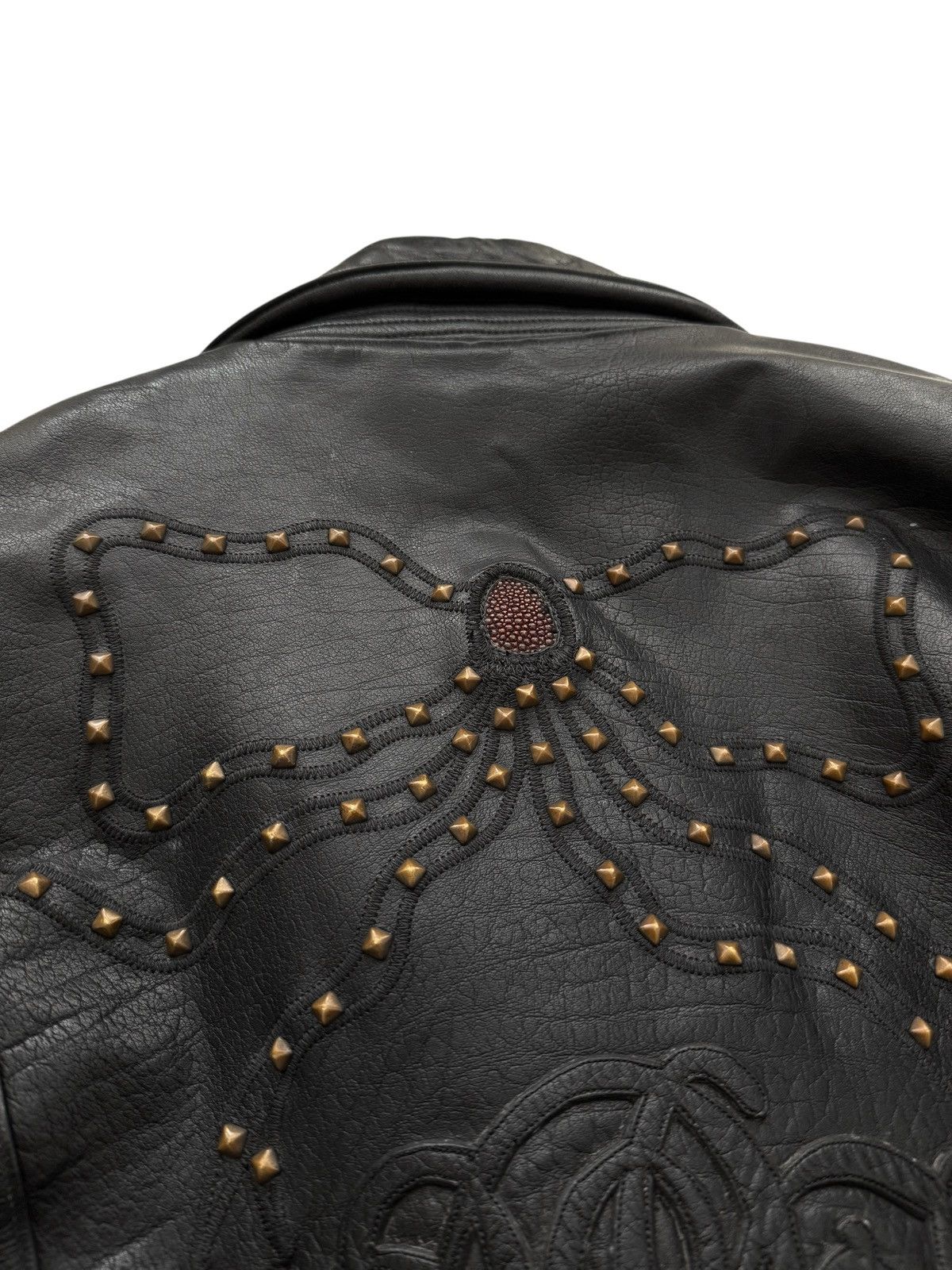 Bill Wall Leather GRAIL 1980’s Armored Brass and Stringray Oversized Leather Size US XL / EU 56 / 4 - 12 Thumbnail