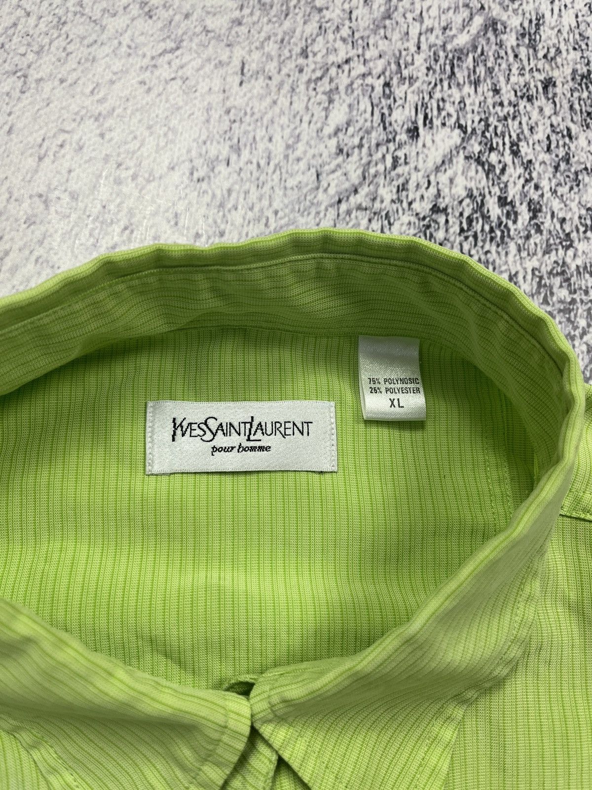 Vintage × Yves Saint Laurent Vintage 90s Yves Saint Laurent Pocket Logo Button Up Shirt Size US XL / EU 56 / 4 - 11 Thumbnail