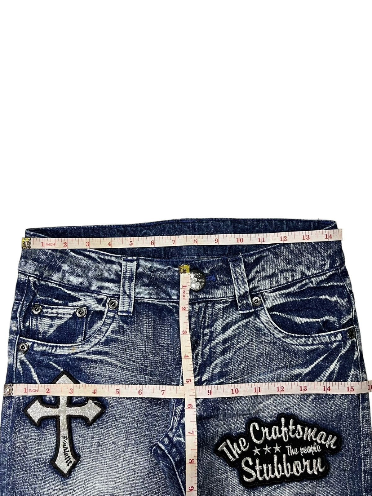 Japanese Brand × Kapital Vintage Japanese Brand Acid Wash Punk Ripped Patched Jeans Size 29" - 11 Thumbnail